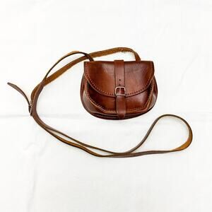 Vintage Leather Flap Closure Luxurious Chocolate Crossbody Bag